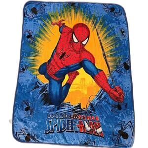 Spiderman Marvel Large Thick Fuzzy Warm Blanket‎ 45" x 58"